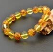 Amber Bracelet Made of Lemon and Cognac Baltic Amber 