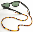 Amber Cord For Glasses Made of Cognac, Cherry, Honey Amber. Unisex.