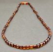 Men's Amber Necklace Made of Cognac Tube Shape Amber. Unisex. 