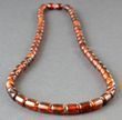 Men's Amber Necklace Made of Tube Shape Cognac Amber. Unisex