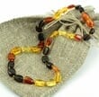 2 Matching Multicolor Amber Necklaces for Mom and Child