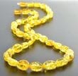 Golden Amber Necklace Made of Golden Color Bean Shape Amber