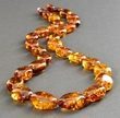 Amber Necklace Made of Cognac Baltic Amber