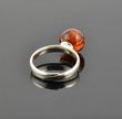 Adjustable Cognac Amber Ring in Sterling Silver