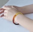 Rainbow Amber Healing Bracelet Made of Baroque Amber Beads