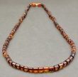 Men's Amber Necklace Made of Cognac Tube Shape Amber
