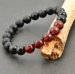 Men's Beaded Bracelet Made of Polished and Matte Baltic Amber