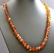 Men's Amber Necklace Made of Faceted Cognac Color Amber