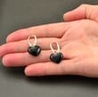 Amber Earrings Made of Black Baltic Amber