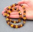 Amber Necklace Made of Cube Cut Honey and Cherry Amber