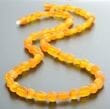 Raw Men's Amber Necklace Made of Baroque and Bean Shape Amber
