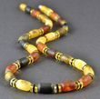 Rustic Men's Amber Necklace Made of Rustic Rare Colors Amber. Unisex.