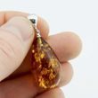 Amber Pendant Made of Dark Cognac Baltic Amber