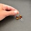 Amber Earrings Made of Small Olive Shape Baltic Amber