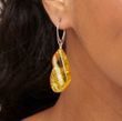 Massive Faceted Amber Earrings Made of Natural Sape Baltic Amber