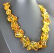 Amber Necklace Made of Free Form Shape Honey Baltic Amber