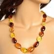 Amber Necklace Made of Colorful Baltic Amber  