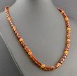 Men's Amber Necklace Made of Button and Round Shape Amber