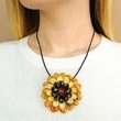 Large Multicolor Baltic Amber Flower Brooch-Pendant - SOLD OUT