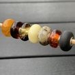 7 Pcs Pandora Style Amber Charm Beads 