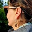 Meteorite Amber Drop Dangle Earrings Carved Cloudy Baltic Amber