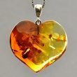 Amber Heart Pendant Made of Precious Healing Baltic Amber