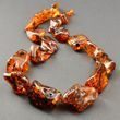 Amber Necklace Made of Large Free Shape Baltic Amber