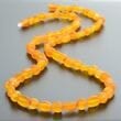 Raw Men's Amber Necklace Made of Baroque and Bean Shape Amber