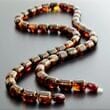 Men's Amber Necklace Made of Larger Barrel Shaped Amber Beads