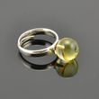 Adjustable Clear Lemon Baltic Amber Silver Ring