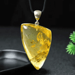 Triangle Shape Amber Pendant Made of Precious Baltic Amber