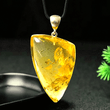 Triangle Shape Amber Pendant Made of Precious Baltic Amber