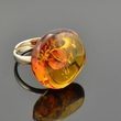 Adjustable Cognac Baltic Amber Silver Ring