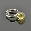 Adjustable Clear Lemon Baltic Amber Silver Ring