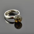 Adjustable Amber Ring Made of Matte Dark Green Baltic Amber 