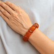 Amber Bracelet Made of Raw Natural Shape Cognac Color Amber Rocks