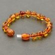 Children's Amber Bracelet Anklet Made of Cognac Baltic Amber. 