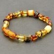 Children's Amber Bracelet Anklet Made of Button Shape Baltic Amber