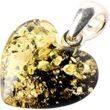 Green Amber Heart Pendant Made of Green Color Baltic Amber