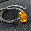 Faceted Amber Charm Bead Made of Honey Baltic Amber