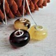 3 Pcs Pandora Style Amber Charm Beads 