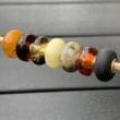 7 Pcs Wholesale Pandora Style Amber Charm Beads 