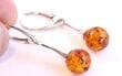 Amber Drop Dangle Earrings Made of Honey Baltic Amber