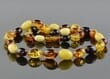 Amber Necklace Made of Bean Shape Multicolor Amber Beads