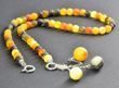 Unique Amber Pendant Necklace Made of Rare Colors Baltic Amber