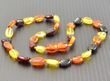 2 Matching Multicolor Amber Necklaces for Mom and Child