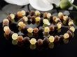 Raw Amber Healing Necklace Made of Three Color Baroque Amber