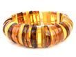 Amber Bracelet Made of Moon Shape Multicolor Amber Pieces 