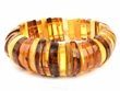 Moon Amber Bracelet Made of Moon Shape Multicolor Amber Pieces 