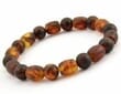 Amber Bracelet for Men Made of Round and Barrel Shape Amber